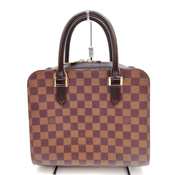 Auth LOUIS VUITTON Damier Ebene Triana Handbag Brown - Picture 1 of 13
